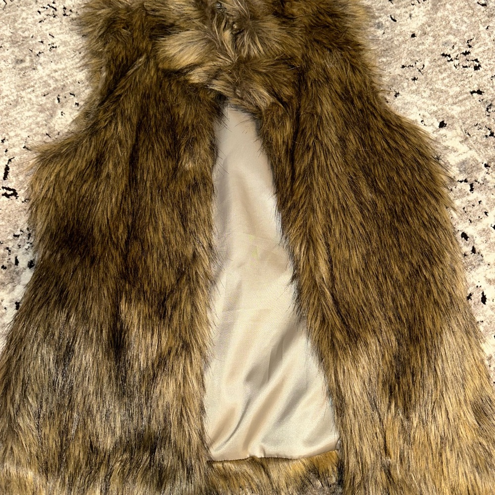 Faux Fur Vest in Brown